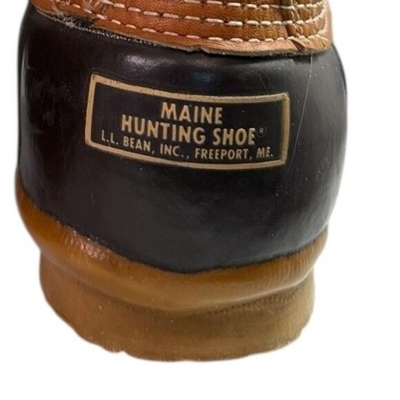 L.L. Bean 8.5 " MAINE HUNTING SHOE Boots Vintage Tan & Brown Women's Size 10 - Picture 3 of 8